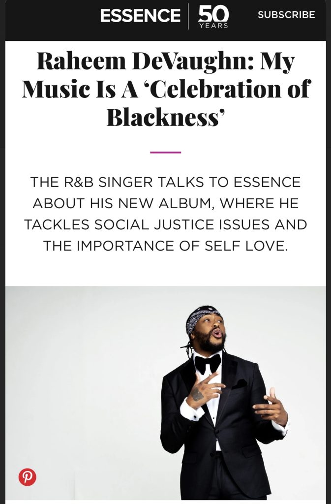 Essence: Raheem DeVaughn feature