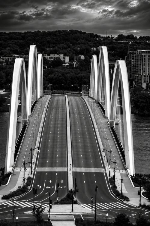 D.C. bridge in black and white
