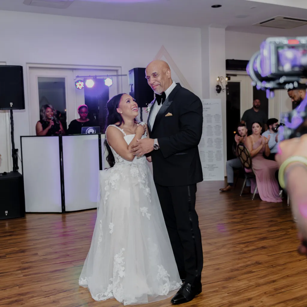 Still from a wedding film, the couple's first dance