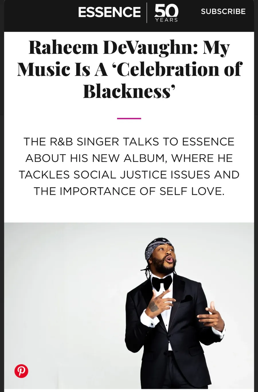 Essence: Raheem DeVaughn feature